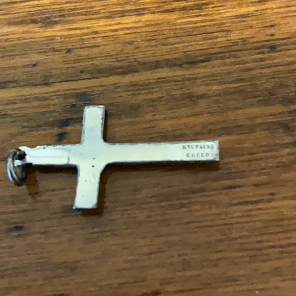 Sterling Creed Silver Cross Pendant - Picture 2 of 3